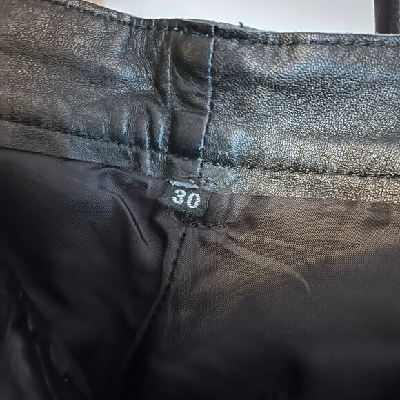 Soft Leather Pant. Men's Blue Striped Biker Leather Pant size 30x33 - Picture 5 of 7